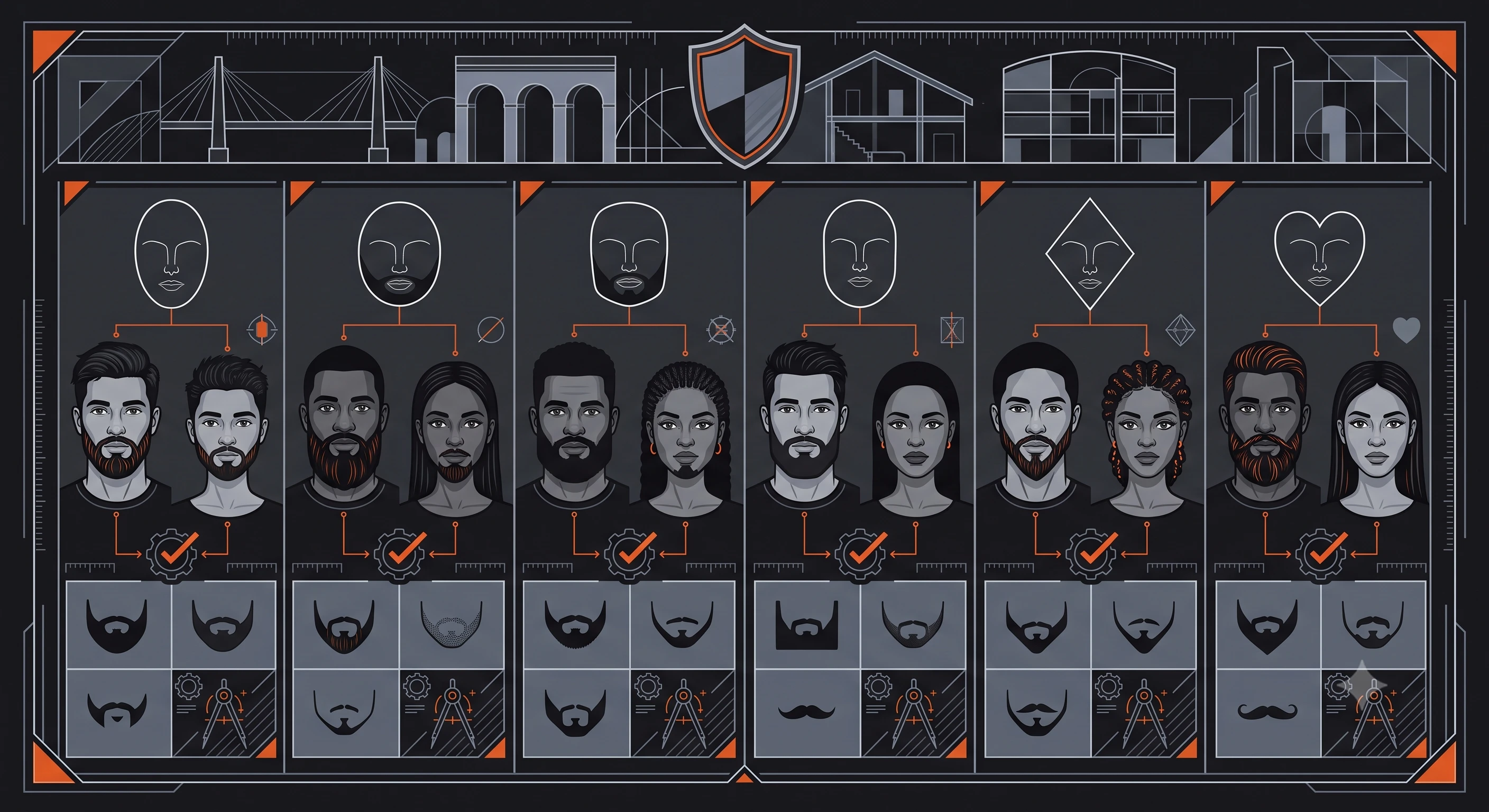 The Architectural Guide to Beard Styles by Face Shape