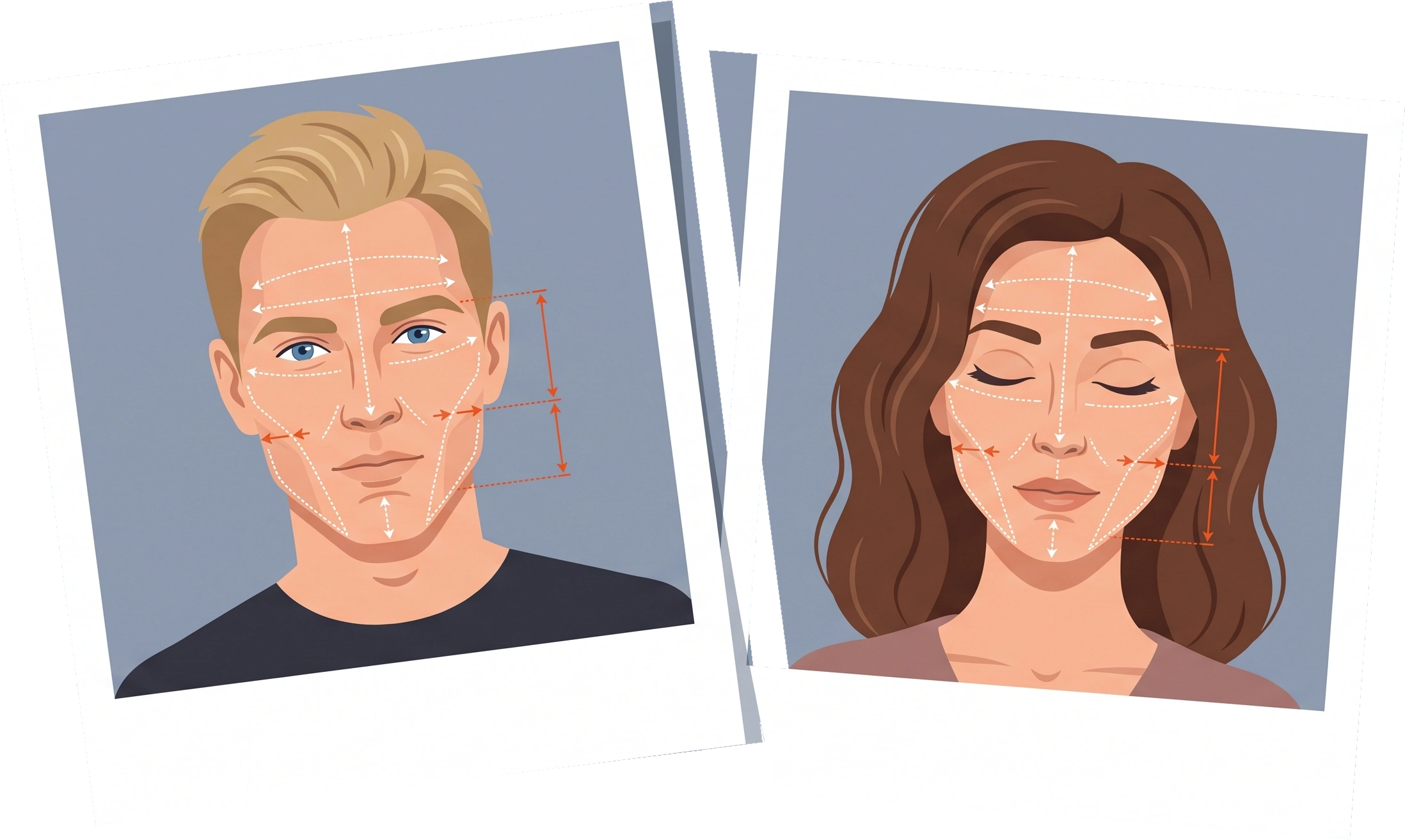 Diamantförmig Face Shape craniofacial geometry and styling guide
